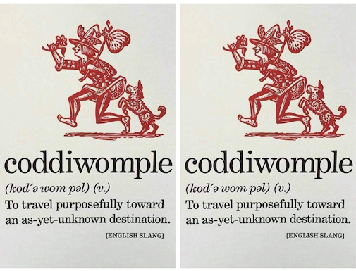 Two cheerful posters showcasing the word "codiwomble," embodying the joy and excitement of the holiday season.